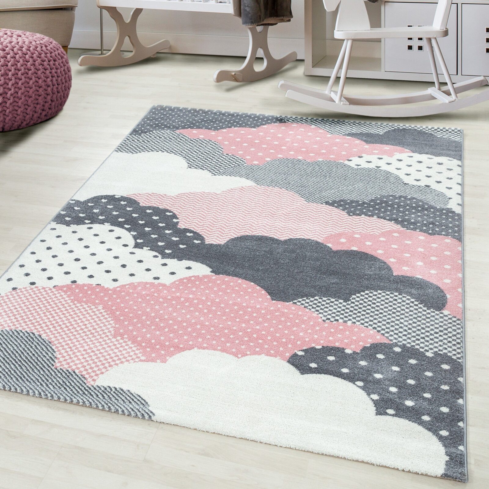 Bambi Kindervloerkleed Wolken – Roze (820)