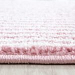 Kinder Teppich,  Herz- und Stern Design, Farbe Pink, Teppich für Kinderzimmer, Rücken aus Jute, Größe: 120 cm x 170 cm - Afbeelding 4