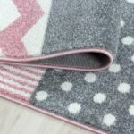 Kinder Teppich,  Herz- und Stern Design, Farbe Pink, Teppich für Kinderzimmer, Rücken aus Jute, Größe: 120 cm x 170 cm - Afbeelding 5
