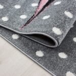 Kinder Teppich,  Einhorn-Design, Farbe Pink, Teppich für Kinderzimmer, Rücken aus Jute, Größe: 120 cm x 170 cm - Afbeelding 5