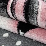 Kinder Teppich,  Einhorn-Design, Farbe Pink, Teppich für Kinderzimmer, Rücken aus Jute, Größe: 120 cm x 170 cm - Afbeelding 6