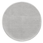 Waschbarer Teppich, Unicolor - Einfarbig, Farbe Silber, Teppich für Wohnzimmer, Rücken aus Filz, Größe: 80 cm Rund
