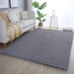 Hochflor Teppich,  Unicolor - Einfarbig, Farbe Grau, Teppich für Wohnzimmer, Rücken aus Baumwolle, Größe: 120 cm x 170 cm - Afbeelding 2