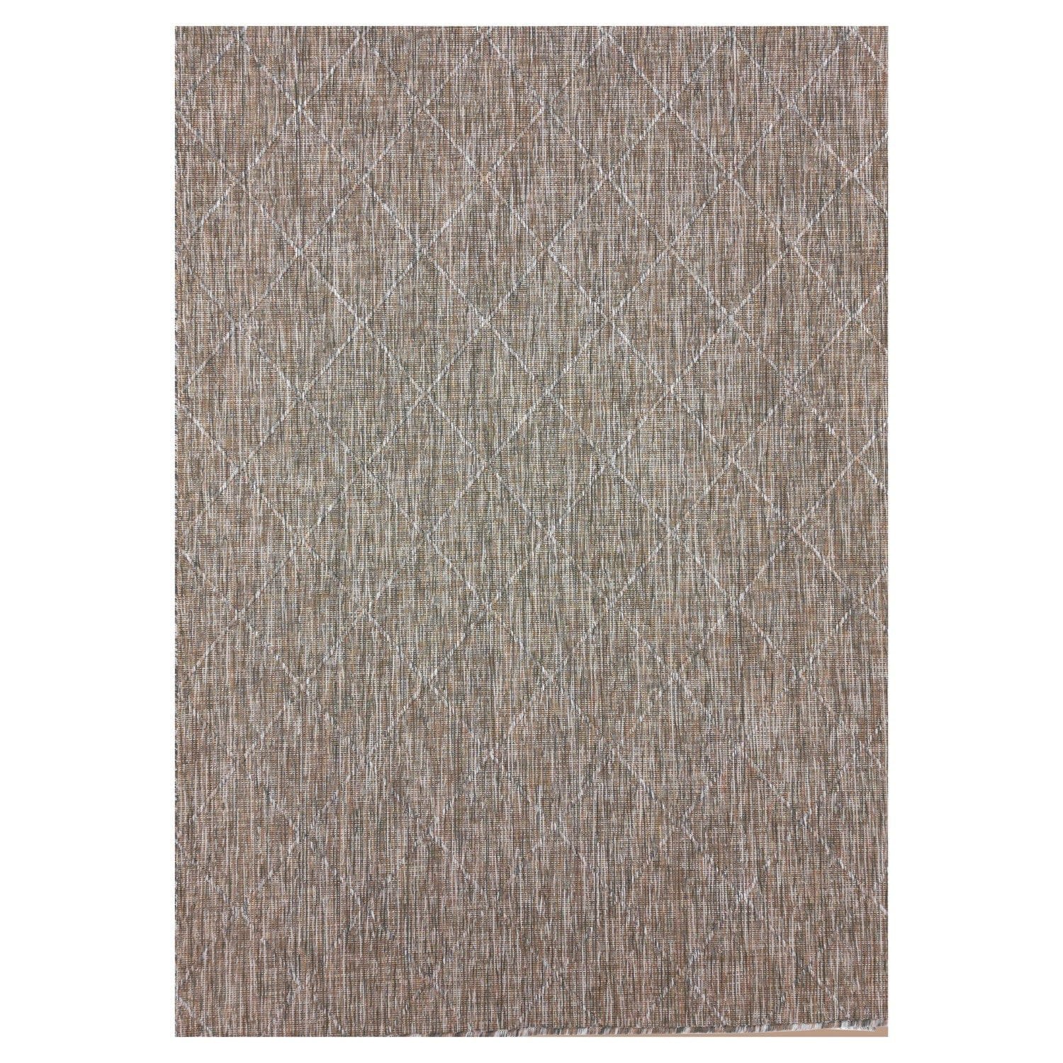 10136_047e0bf9-a620-4633-8402-78771047175b Outdoor Teppich, Rauten Design, Farbe Beige, Teppich für Terasse-Balkon-Küche, Rücken aus Polypropylen, Größe: 120 cm x 170 cm - Afbeelding 1