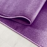 Kurzflor Teppich,  Abstrakt Wellen Design, Farbe Violett, Teppich für Wohnzimmer, Rücken aus Jute, Größe: 120 cm x 170 cm - Afbeelding 5