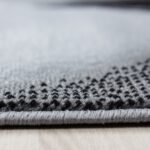 Kurzflor Teppich,  Abstrakt Wellen Design, Farbe Schwarz, Teppich für Wohnzimmer, Rücken aus Jute, Größe: 120 cm x 170 cm - Afbeelding 4