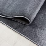 Kurzflor Teppich,  Abstrakt Wellen Design, Farbe Schwarz, Teppich für Wohnzimmer, Rücken aus Jute, Größe: 120 cm x 170 cm - Afbeelding 5