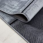 Kurzflor Teppich,  Steindesign, Farbe Schwarz, Teppich für Wohnzimmer, Rücken aus Jute, Größe: 120 cm x 170 cm - Afbeelding 5