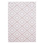 Kurzflor Teppich,  Geometrisch Design, Farbe Pink, Teppich für Wohnzimmer, Rücken aus Jute, Größe: 120 cm x 170 cm