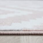 Kurzflor Teppich,  Geometrisch Design, Farbe Pink, Teppich für Wohnzimmer, Rücken aus Jute, Größe: 120 cm x 170 cm - Afbeelding 4