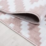 Kurzflor Teppich,  Geometrisch Design, Farbe Pink, Teppich für Wohnzimmer, Rücken aus Jute, Größe: 120 cm x 170 cm - Afbeelding 5