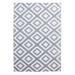 Kurzflor Teppich,  Geometrisch Design, Farbe Grau, Teppich für Wohnzimmer, Rücken aus Jute, Größe: 120 cm x 170 cm