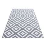 Kurzflor Teppich,  Geometrisch Design, Farbe Grau, Teppich für Wohnzimmer, Rücken aus Jute, Größe: 120 cm x 170 cm - Afbeelding 3