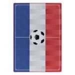 Kinder Teppich, Fußballstadion Frankreich, Farbe Weiß, Teppich für Kinderzimmer, Rücken aus Latex, Größe: 120 cm x 170 cm
