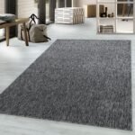 Kurzflor Teppich,  Unicolor - Einfarbig, Farbe Grau, Teppich für Wohnzimmer, Rücken aus Filz, Größe: 120 cm x 170 cm - Afbeelding 2