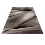 Kurzflor Teppich, Abstrakt Design, Farbe Braun, Teppich für Wohnzimmer, Rücken aus Jute, Größe: 120 cm x 170 cm - Afbeelding 3