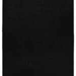 Hochflor Teppich,  Unicolor - Einfarbig, Farbe Schwarz, Teppich für Wohnzimmer, Rücken aus Baumwolle, Größe: 120 cm x 170 cm