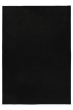 Hochflor Teppich,  Unicolor - Einfarbig, Farbe Schwarz, Teppich für Wohnzimmer, Rücken aus Baumwolle, Größe: 120 cm x 170 cm