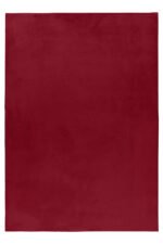 Hochflor Teppich,  Unicolor - Einfarbig, Farbe Rot, Teppich für Wohnzimmer, Rücken aus Baumwolle, Größe: 120 cm x 170 cm