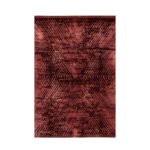 Kurzflor Teppich,  Vintage Design, Farbe Rot, Teppich für Wohnzimmer, Rücken aus Baumwolle, Größe: 240 x 340 cm