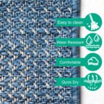 Outdoor Teppich, Vintage Design, Farbe Blau, Teppich für Terasse-Balkon-Küche, Rücken aus Polypropylen, Größe: 200 cm x 290 cm - Afbeelding 5