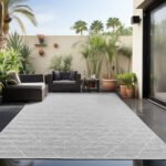 Outdoor Teppich,  Rauten Design, Farbe Grau, Teppich für Terasse-Balkon-Küche, Rücken aus Polypropylen, Größe: 80 x 150 cm - Afbeelding 2