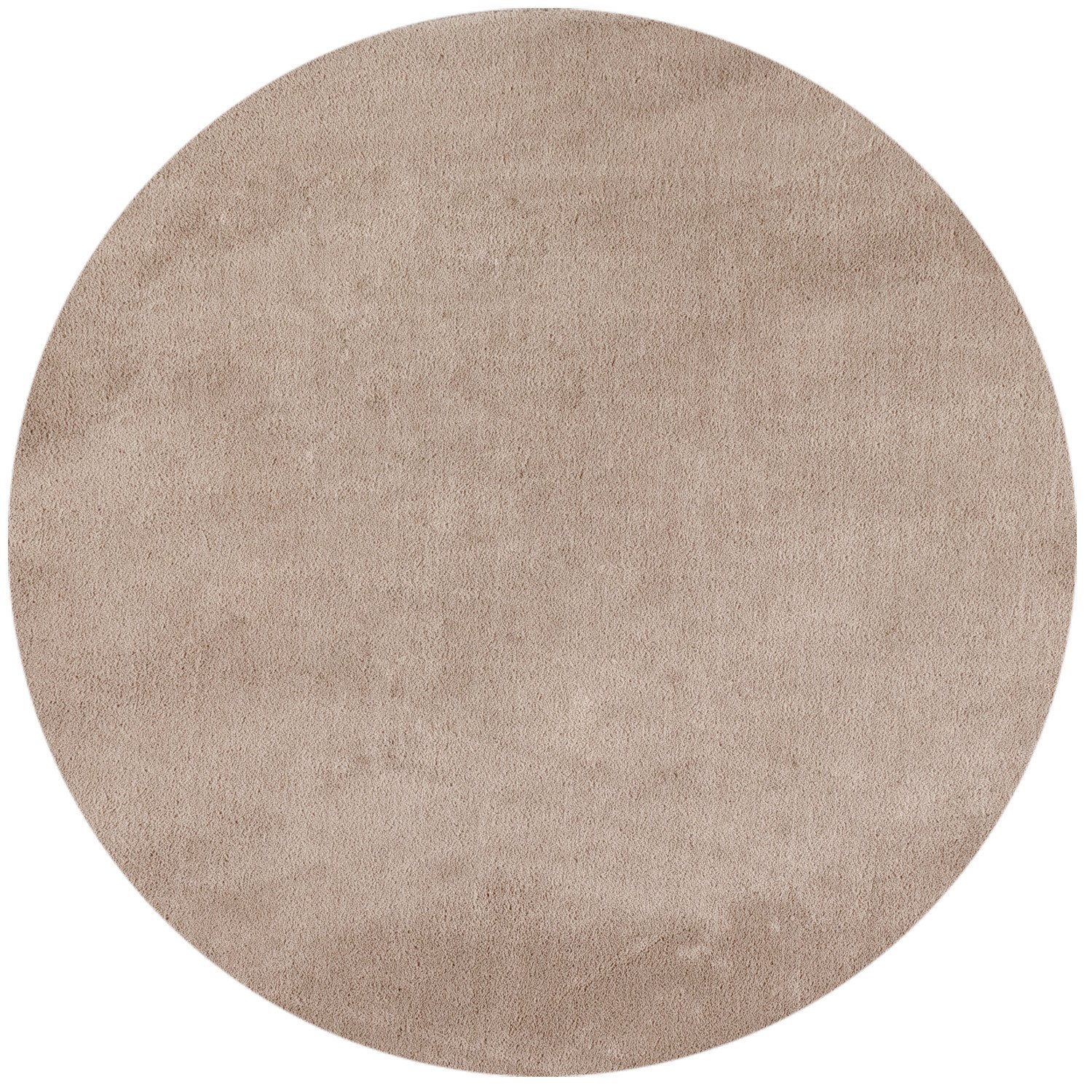 10191 Kurzflor Teppich, Unicolor - Einfarbig, Farbe Beige, Teppich für Wohnzimmer, Rücken aus Anti-rutsch, Größe: 120 cm Rund - Afbeelding 1