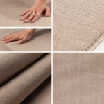 Kurzflor Teppich, Unicolor - Einfarbig, Farbe Beige, Teppich für Wohnzimmer, Rücken aus Anti-rutsch, Größe: 120 cm Rund - Afbeelding 3