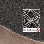 Kurzflor Teppich, Unicolor - Einfarbig, Farbe Beige, Teppich für Wohnzimmer, Rücken aus Anti-rutsch, Größe: 120 cm Rund - Afbeelding 4