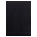 Kurzflor Teppich, Unicolor - Einfarbig, Farbe Schwarz, Teppich für Wohnzimmer, Rücken aus Anti-rutsch, Größe: 60 x 110 cm