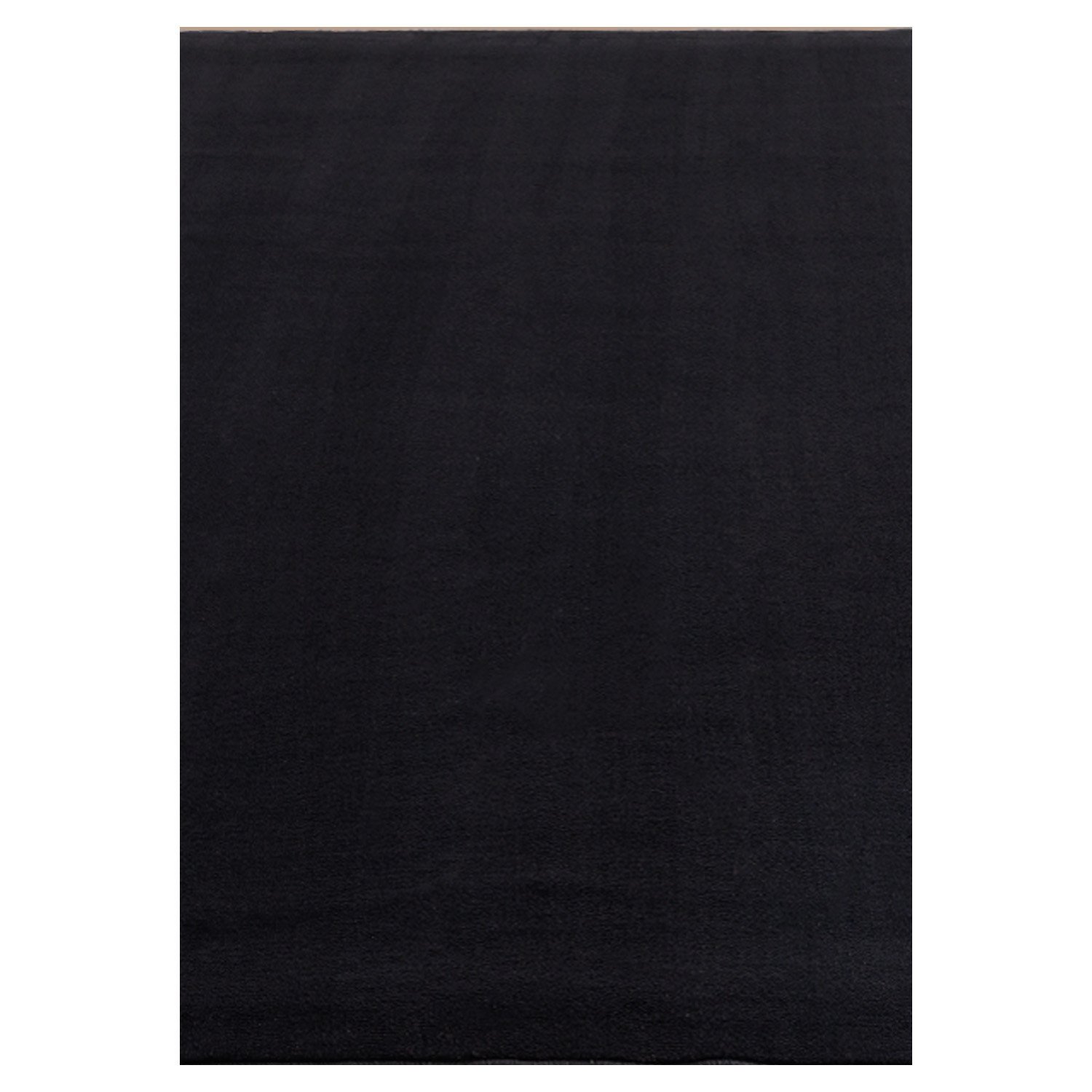 10204 Kurzflor Teppich, Unicolor - Einfarbig, Farbe Schwarz, Teppich für Wohnzimmer, Rücken aus Anti-rutsch, Größe: 60 x 110 cm - Afbeelding 1