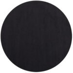 Kurzflor Teppich,  Unicolor - Einfarbig, Farbe Schwarz, Teppich für Wohnzimmer, Rücken aus Anti-rutsch, Größe: 120 cm Rund
