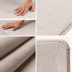 Kurzflor Teppich,  Unicolor - Einfarbig, Farbe Creme, Teppich für Wohnzimmer, Rücken aus Anti-rutsch, Größe: 120 cm x 170 cm - Afbeelding 9