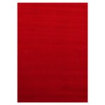 Kurzflor Teppich,  Unicolor - Einfarbig, Farbe Rot, Teppich für Wohnzimmer, Rücken aus Anti-rutsch, Größe: 60 x 110 cm