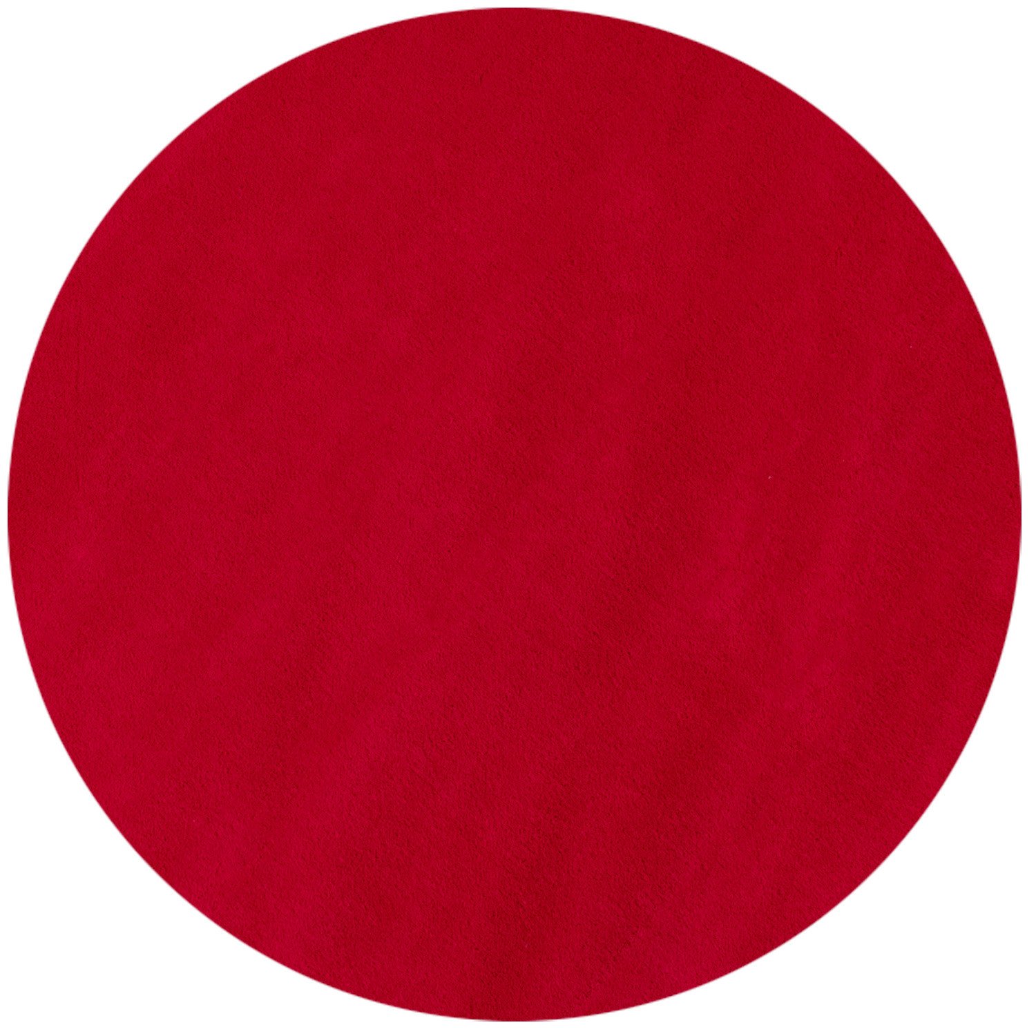 10246 Kurzflor Teppich, Unicolor - Einfarbig, Farbe Rot, Teppich für Wohnzimmer, Rücken aus Anti-rutsch, Größe: 120 cm Rund - Afbeelding 1