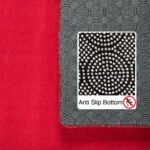 Kurzflor Teppich,  Unicolor - Einfarbig, Farbe Rot, Teppich für Wohnzimmer, Rücken aus Anti-rutsch, Größe: 80 x 150 cm - Afbeelding 4