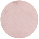 Kurzflor Teppich, Unicolor - Einfarbig, Farbe Rosa, Teppich für Wohnzimmer, Rücken aus Anti-rutsch, Größe: 120 cm Rund