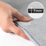 Kurzflor Teppich,  Unicolor - Einfarbig, Farbe Silber, Teppich für Wohnzimmer, Rücken aus Anti-rutsch, Größe: 120 cm Rund - Afbeelding 5