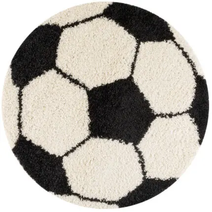 Fun Kindervloerkleed Voetbal – Zwart (6001)
