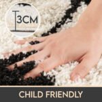 Kinder Teppich,  Fußball-Design, Farbe Schwarz, Teppich für Kinderzimmer, Rücken aus Jute, Größe: 100 cm Rund - Afbeelding 4