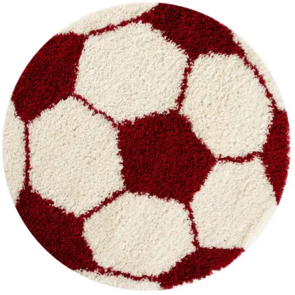 Fun Kindervloerkleed Voetbal – Rood (6001)