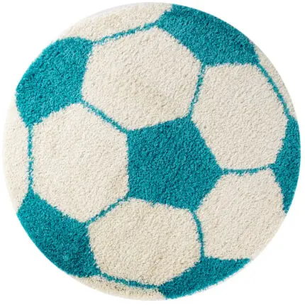 Fun Kindervloerkleed Voetbal – Turquoise (6001)