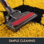 Kinder Teppich,  Fußball-Design, Farbe Gelb, Teppich für Kinderzimmer, Rücken aus Jute, Größe: 100 cm Rund - Afbeelding 5