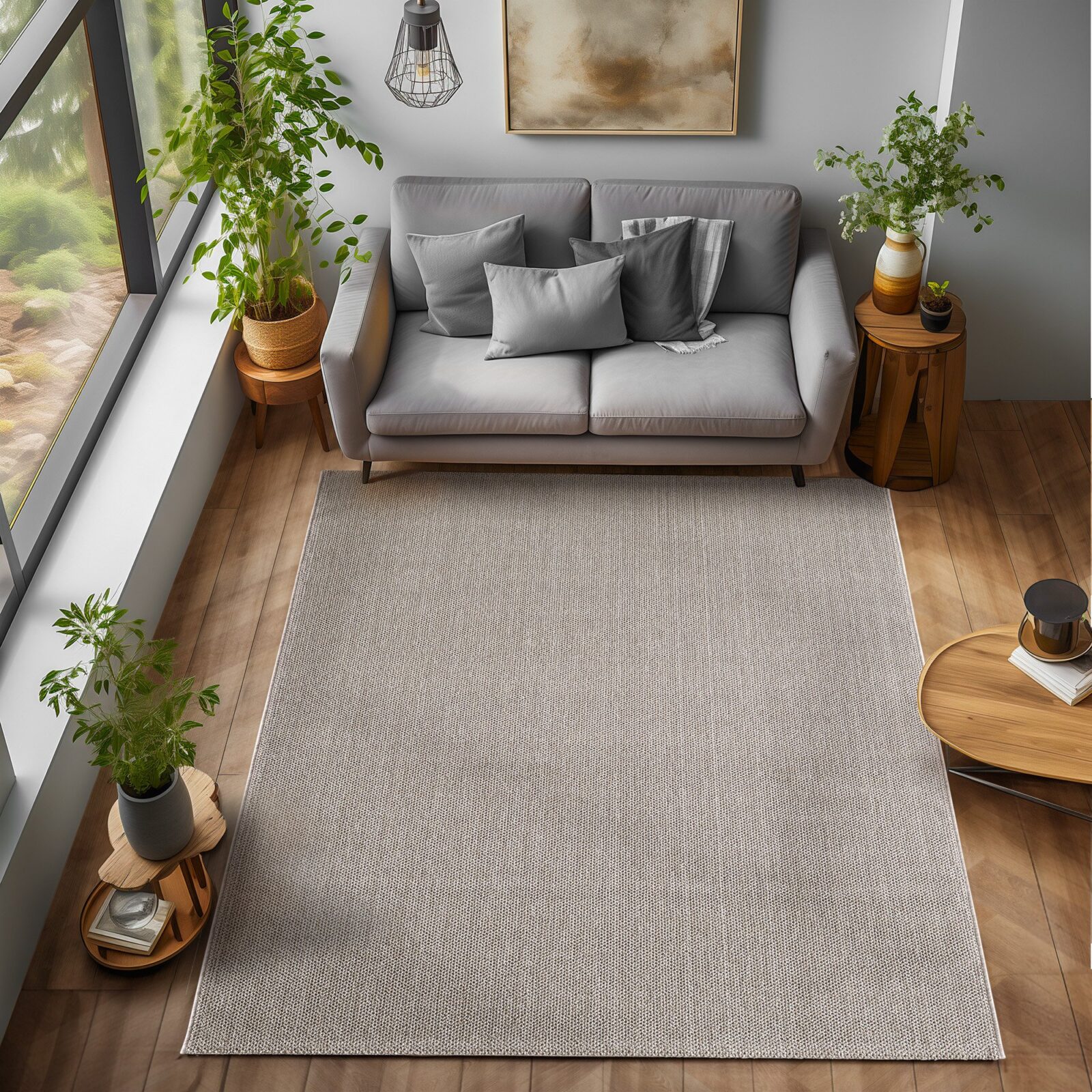 Loom Kortpolig vloerkleed Effen – Bruin (4300)