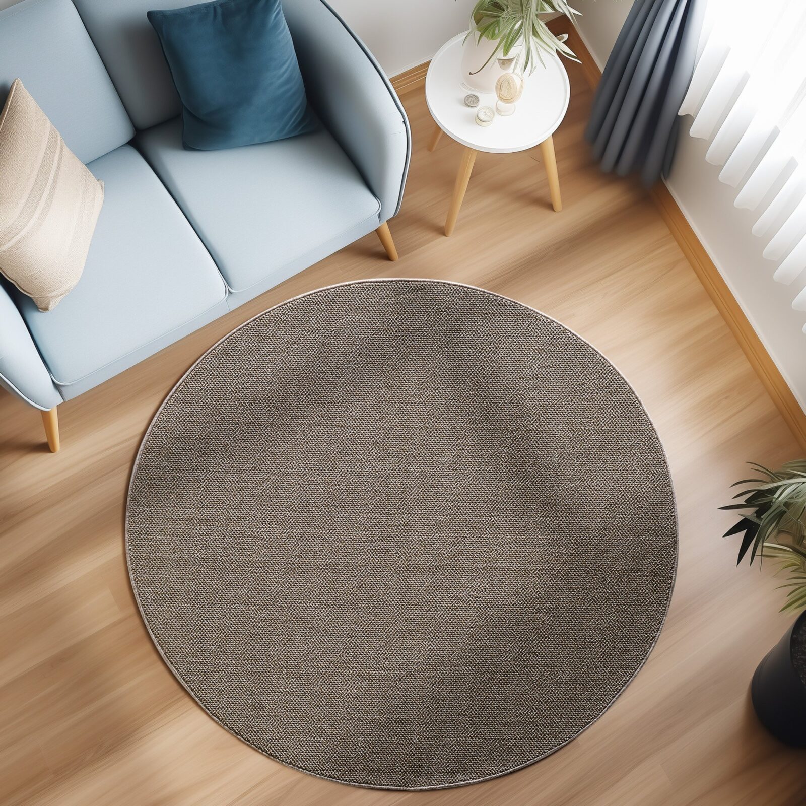 Loom Kortpolig vloerkleed Effen – Bruin (4300)