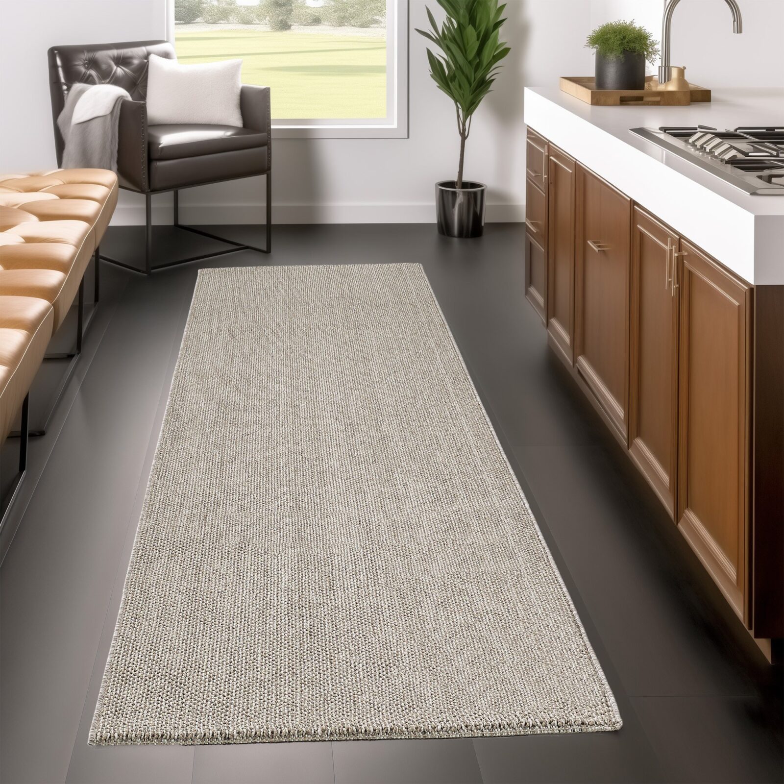 Loom Kortpolig vloerkleed Effen – Bruin (4300)