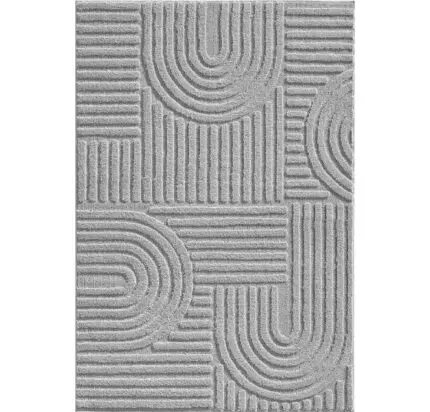 Art Kortpolig vloerkleed Scandinavische boho – Zilver (1121)