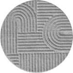 Hochflor Teppich, Skandinavischer Boho, Farbe Silber, Teppich für Wohnzimmer, Rücken aus Jute, Größe: 160 x 160 cm