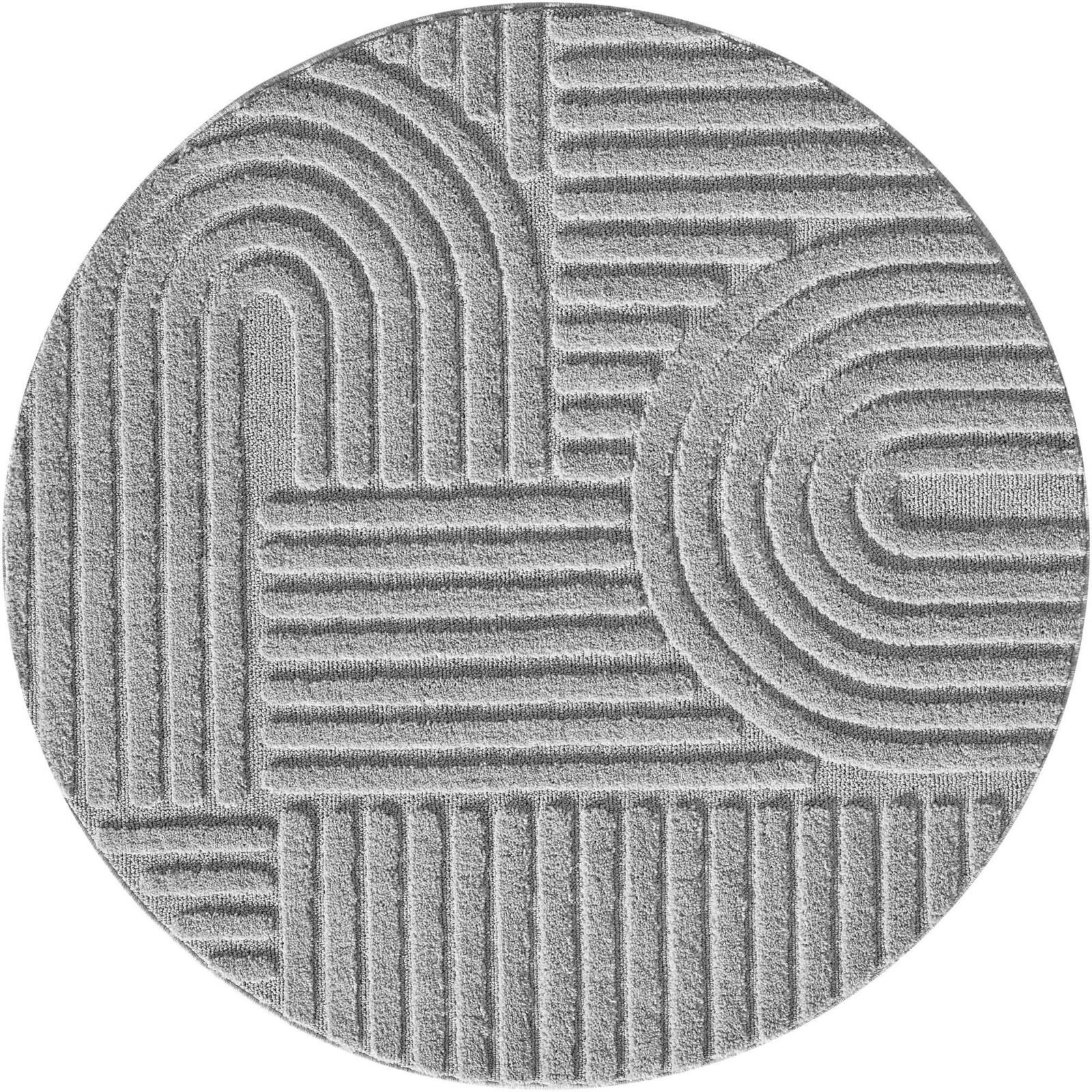 Art Kortpolig vloerkleed Scandinavische boho – Zilver (1121)