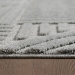 Hochflor Teppich, Skandinavischer Boho, Farbe Silber, Teppich für Wohnzimmer, Rücken aus Jute, Größe: 160 x 160 cm - Afbeelding 3